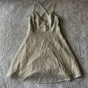 Lulu's Glittering Gold Mini Dress